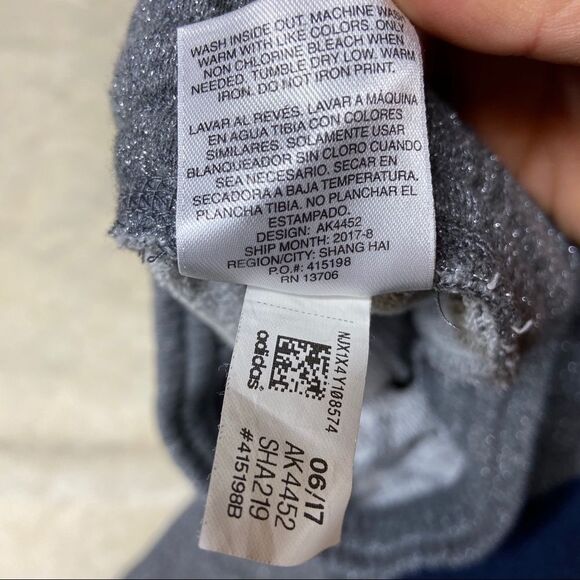 Adidas girls grey silver metallic joggers M 10 12 - Picture 5 of 5